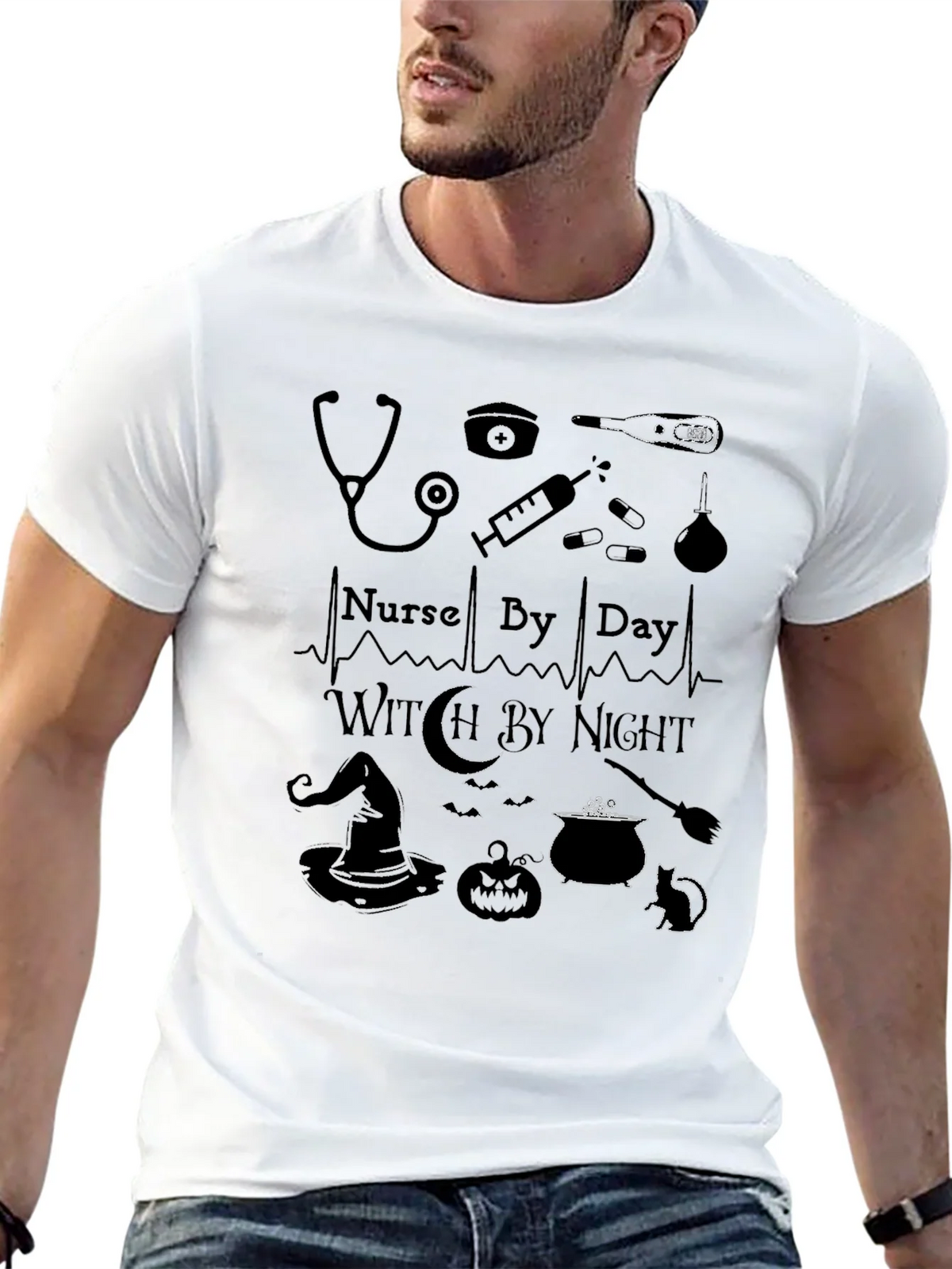 Nurse By Day Witch By Night Graphic T-Shirt product image 12