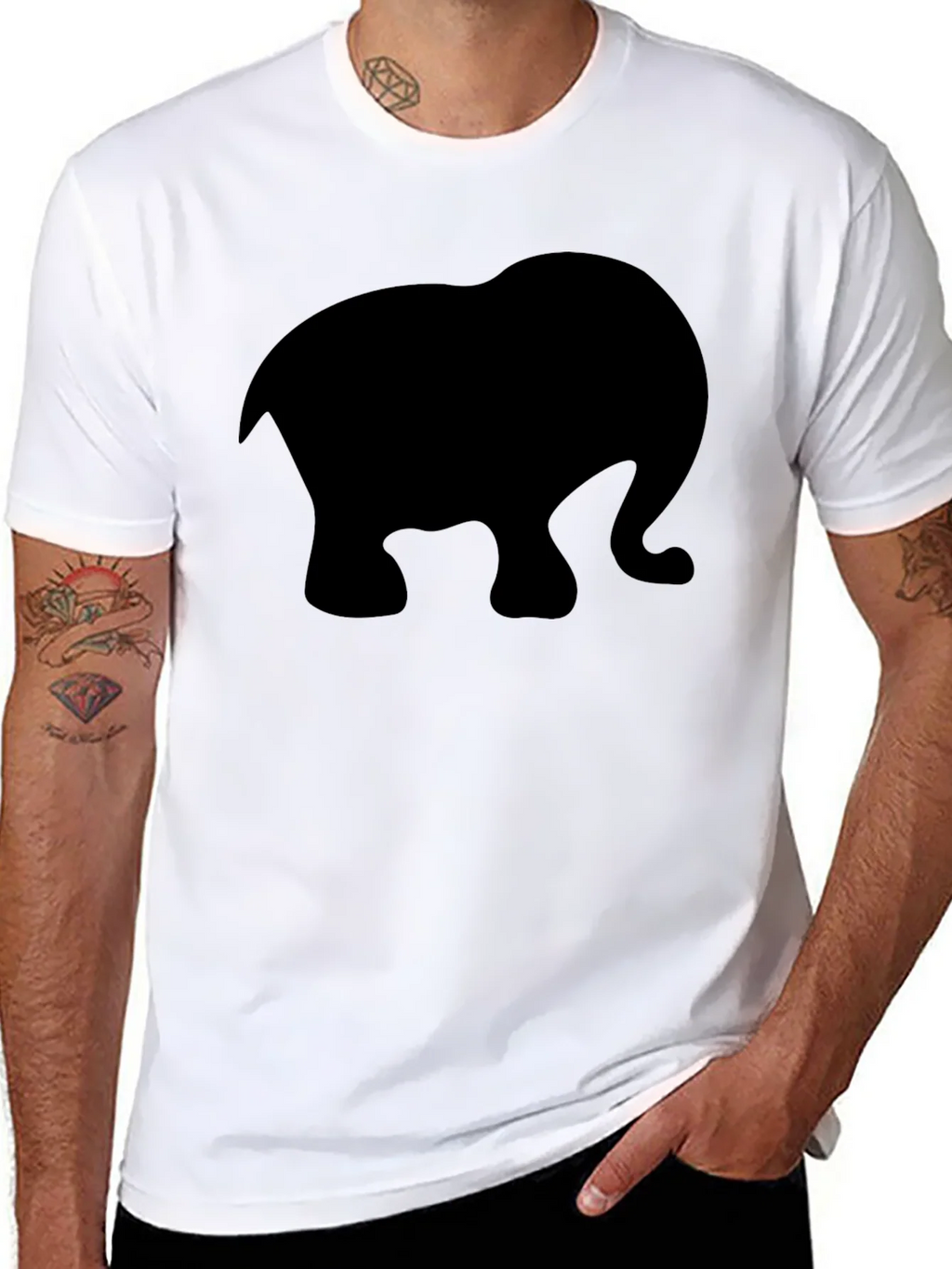 Black Elephant Silhouette T-Shirt product image 3