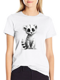 Cute Lemur Graphic Print T-Shirt product image 1