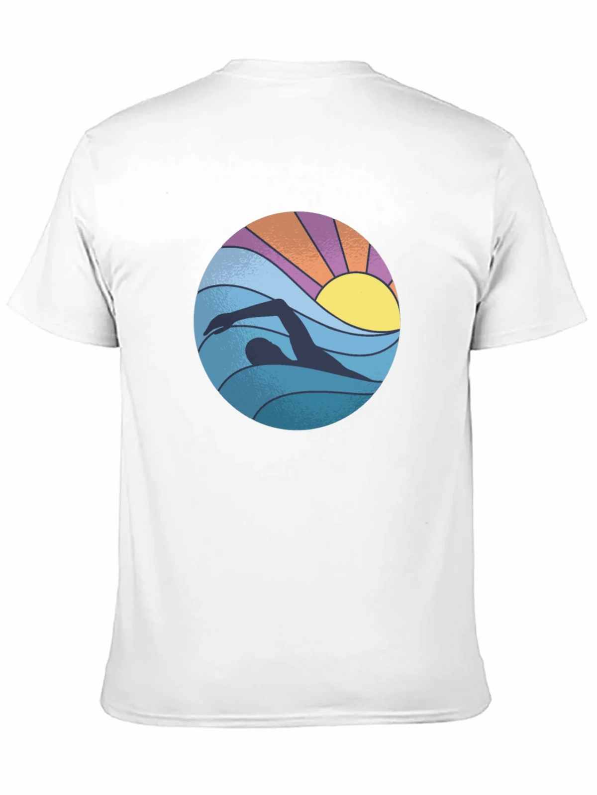 Retro Swimmer Graphic Tee - Black Cotton Blend product image 8