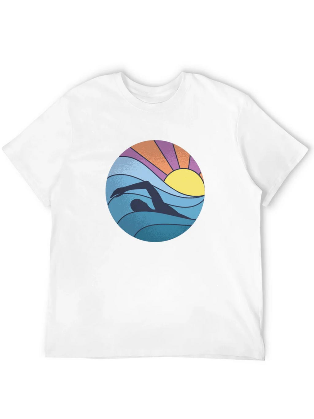 Retro Swimmer Graphic Tee - Black Cotton Blend product image 9