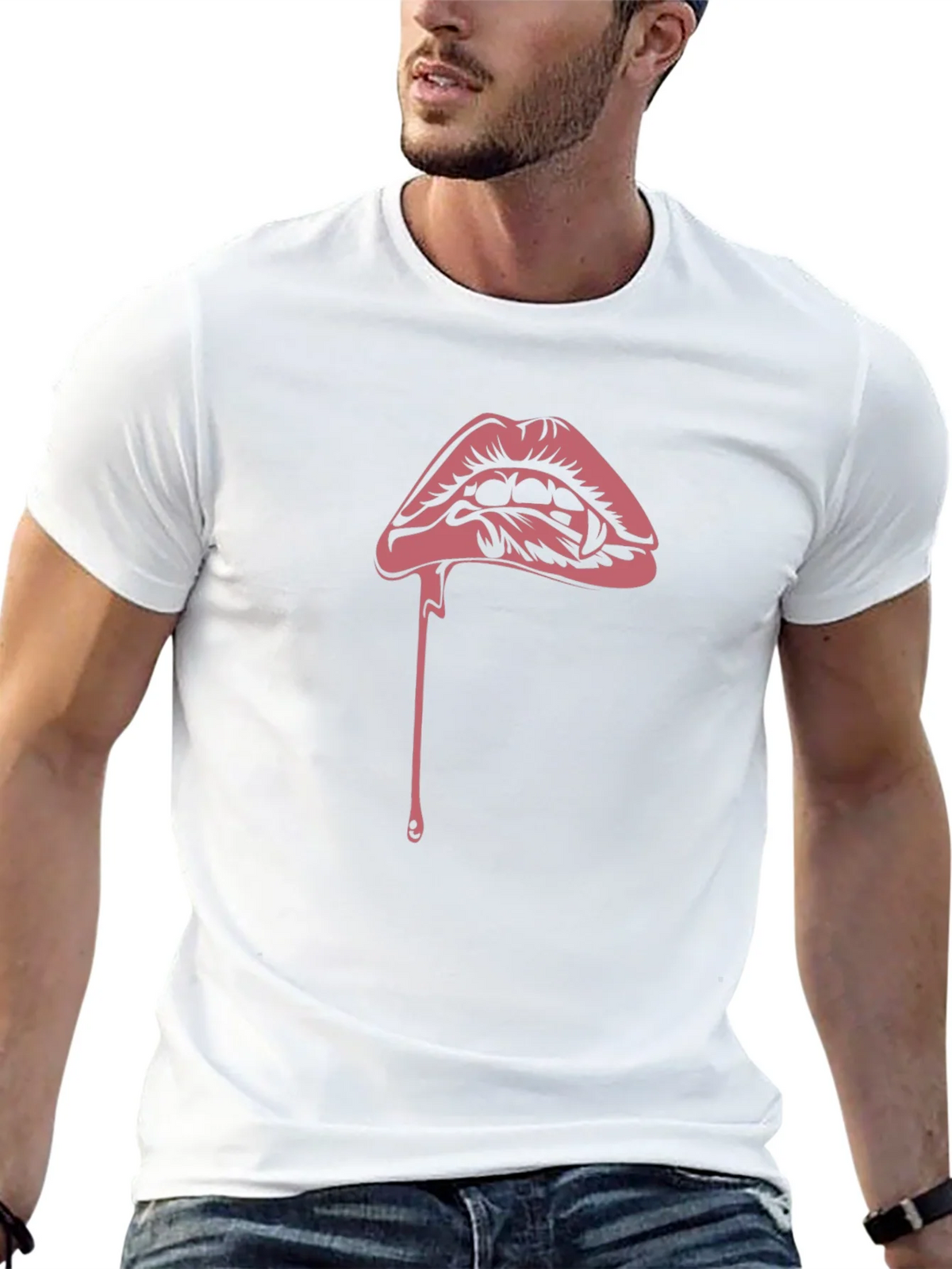 Vampire Kiss Graphic Tee - Black Cotton T-Shirt product image 7