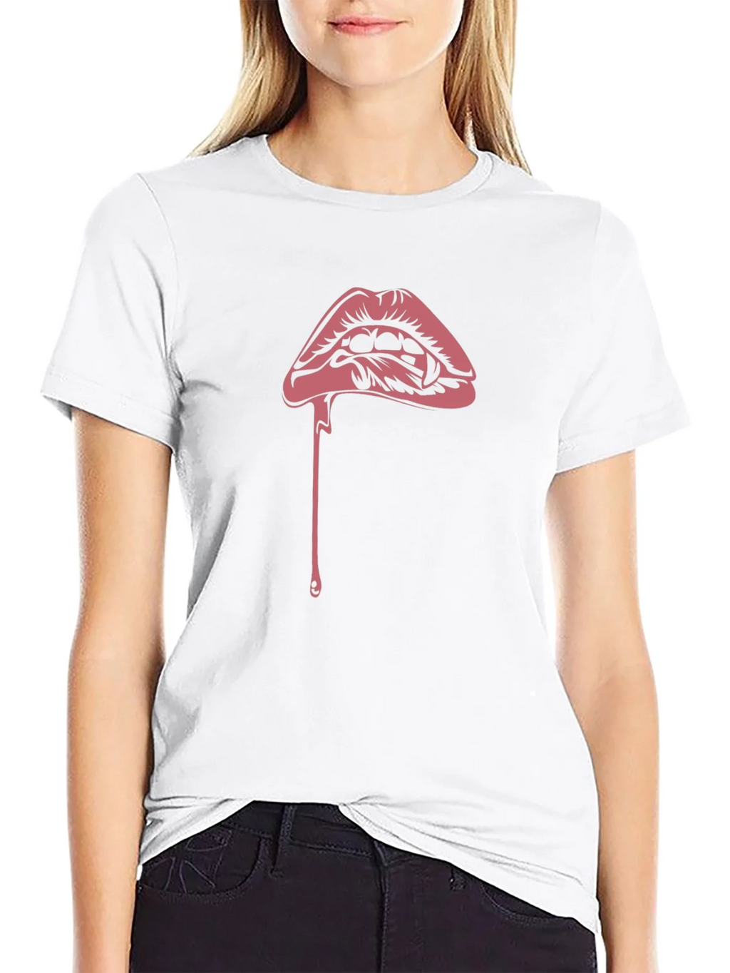 Vampire Kiss Graphic Tee - Black Cotton T-Shirt product image 5