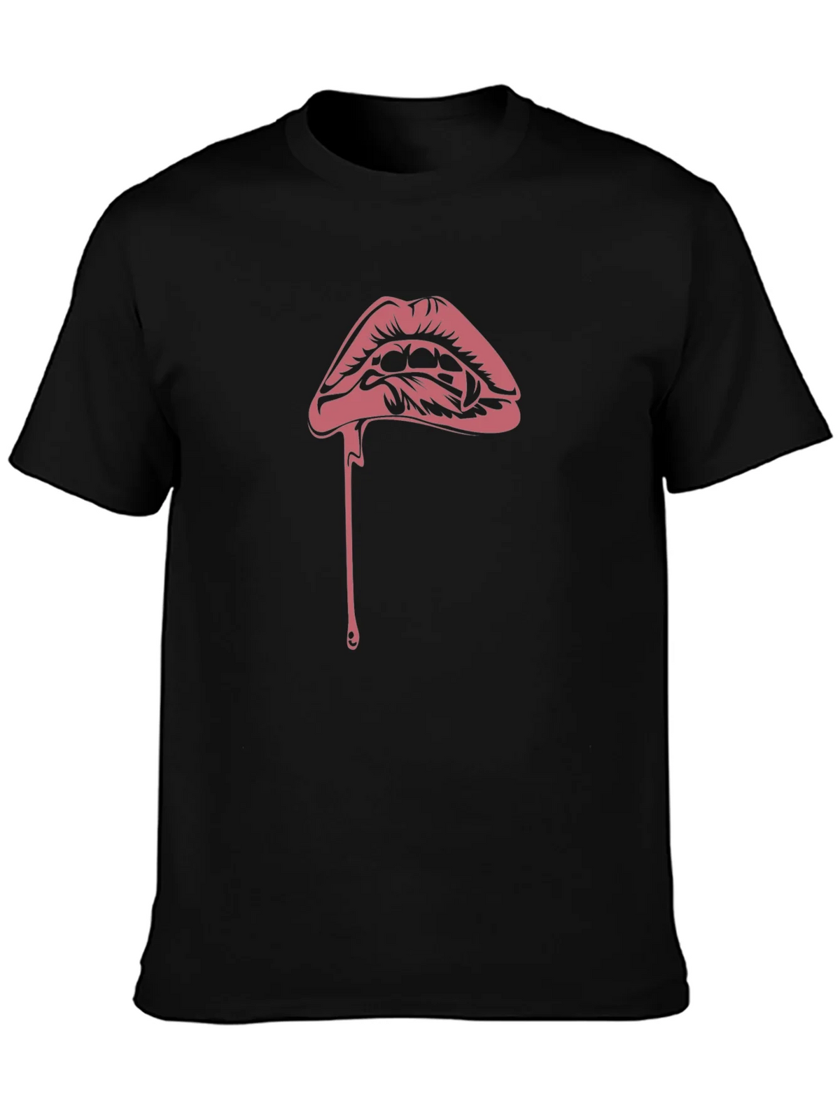 Vampire Kiss Graphic Tee - Black Cotton T-Shirt product image 3