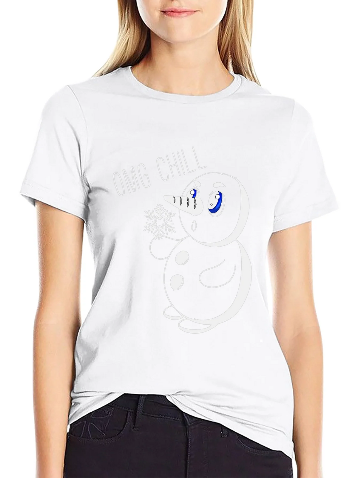OMG Chill Snowman Graphic Tee - Black product image 8