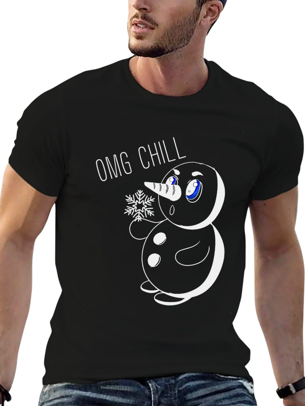 OMG Chill Snowman Graphic Tee - Black product image 6