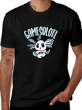 GAMESOLOTL Black Cotton Graphic T-Shirt product image 1