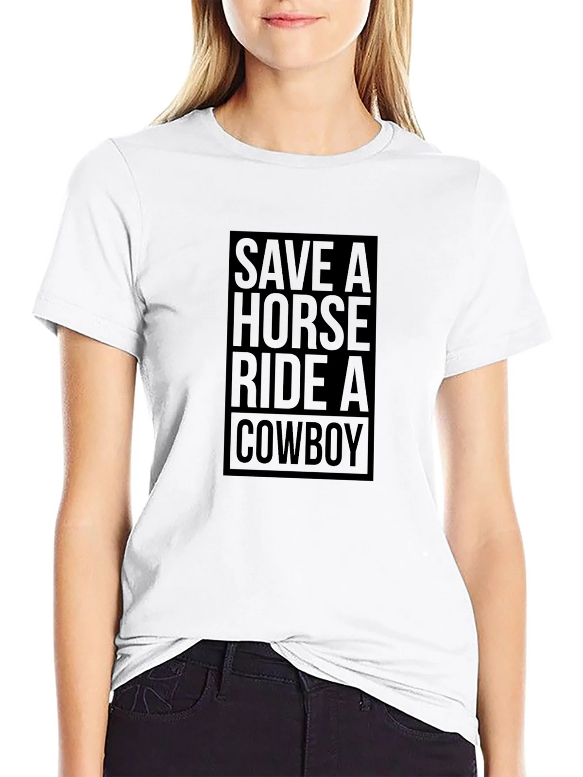 Save A Horse Ride A Cowboy Graphic Tee - Black product image 8