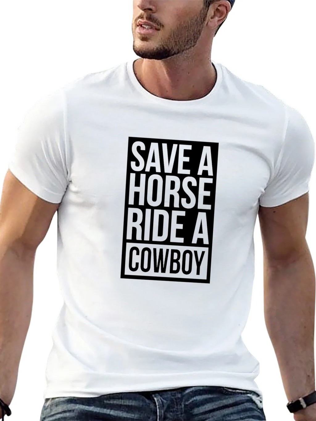 Save A Horse Ride A Cowboy Graphic Tee - Black product image 12