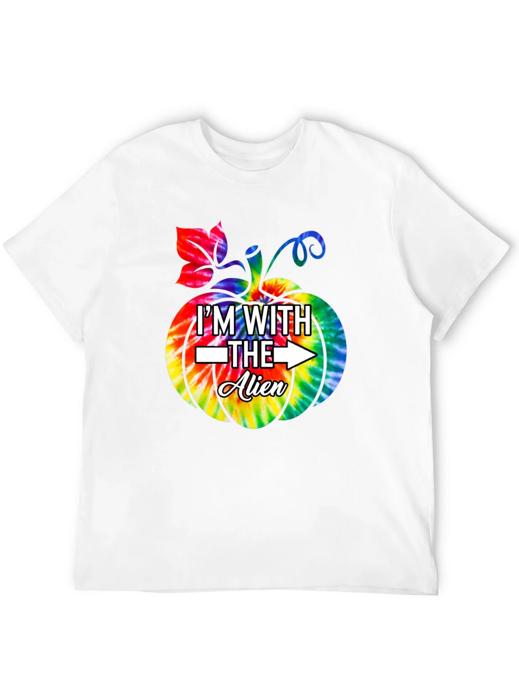 Im With The Alien Tie Dye Pumpkin Halloween T-Shirt product image 11