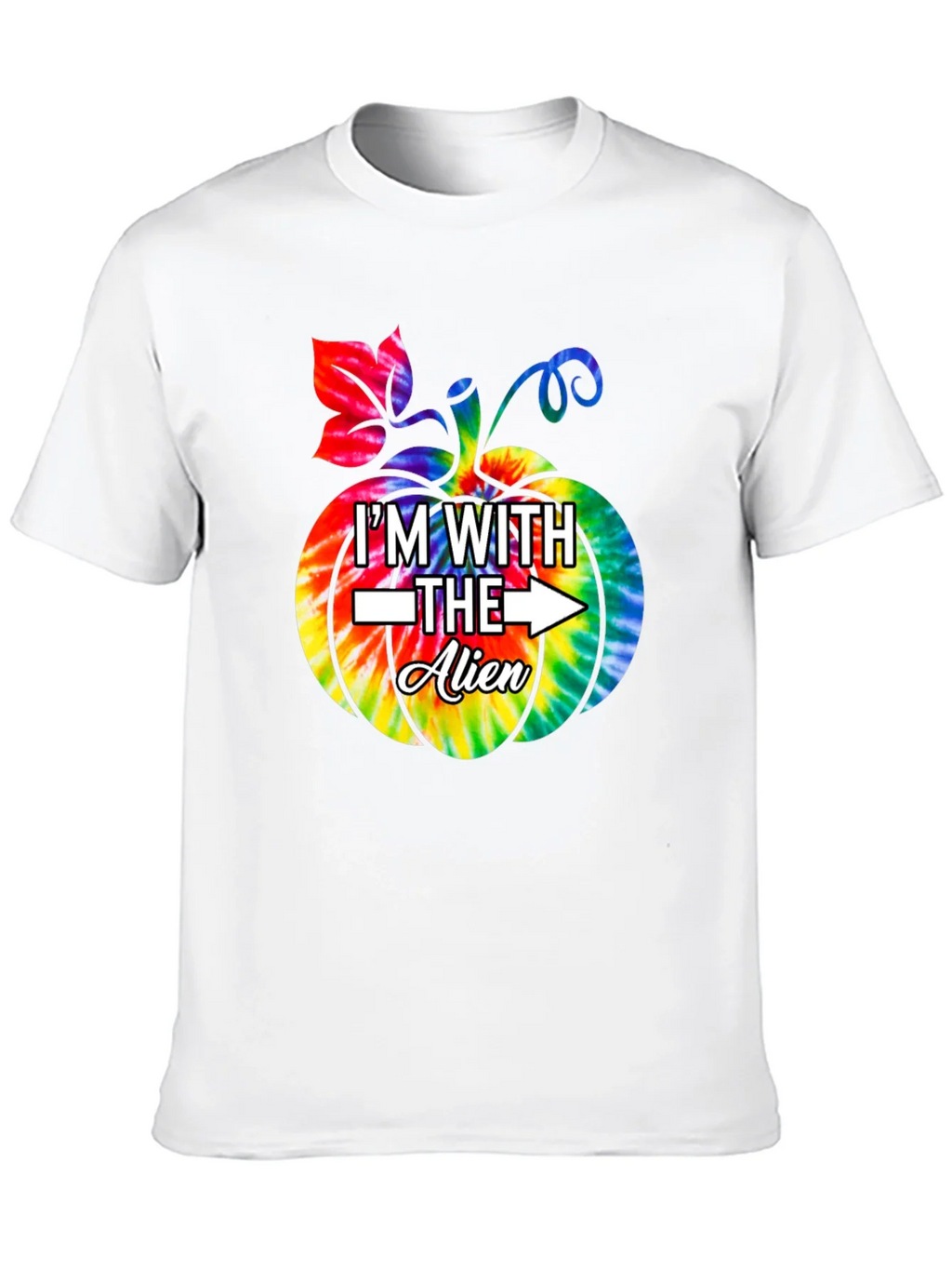 Im With The Alien Tie Dye Pumpkin Halloween T-Shirt product image 9