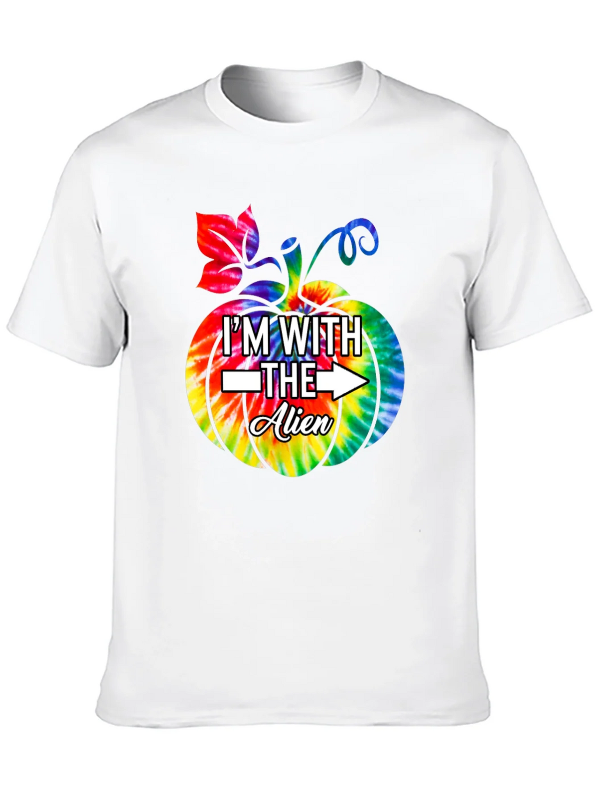 Im With The Alien Tie Dye Pumpkin Halloween T-Shirt product image 9