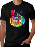 Im With The Alien Tie Dye Pumpkin Halloween T-Shirt product image 1
