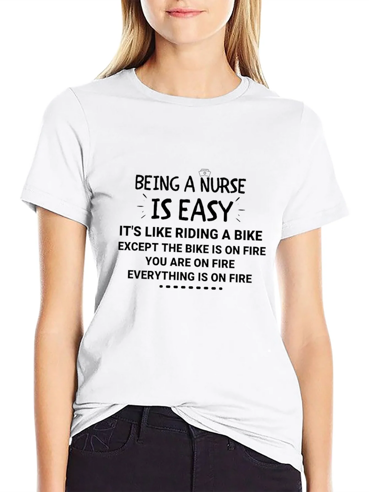 Nurse Life T-Shirt - Riding A Bike On Fire Graphic Tee product image 2