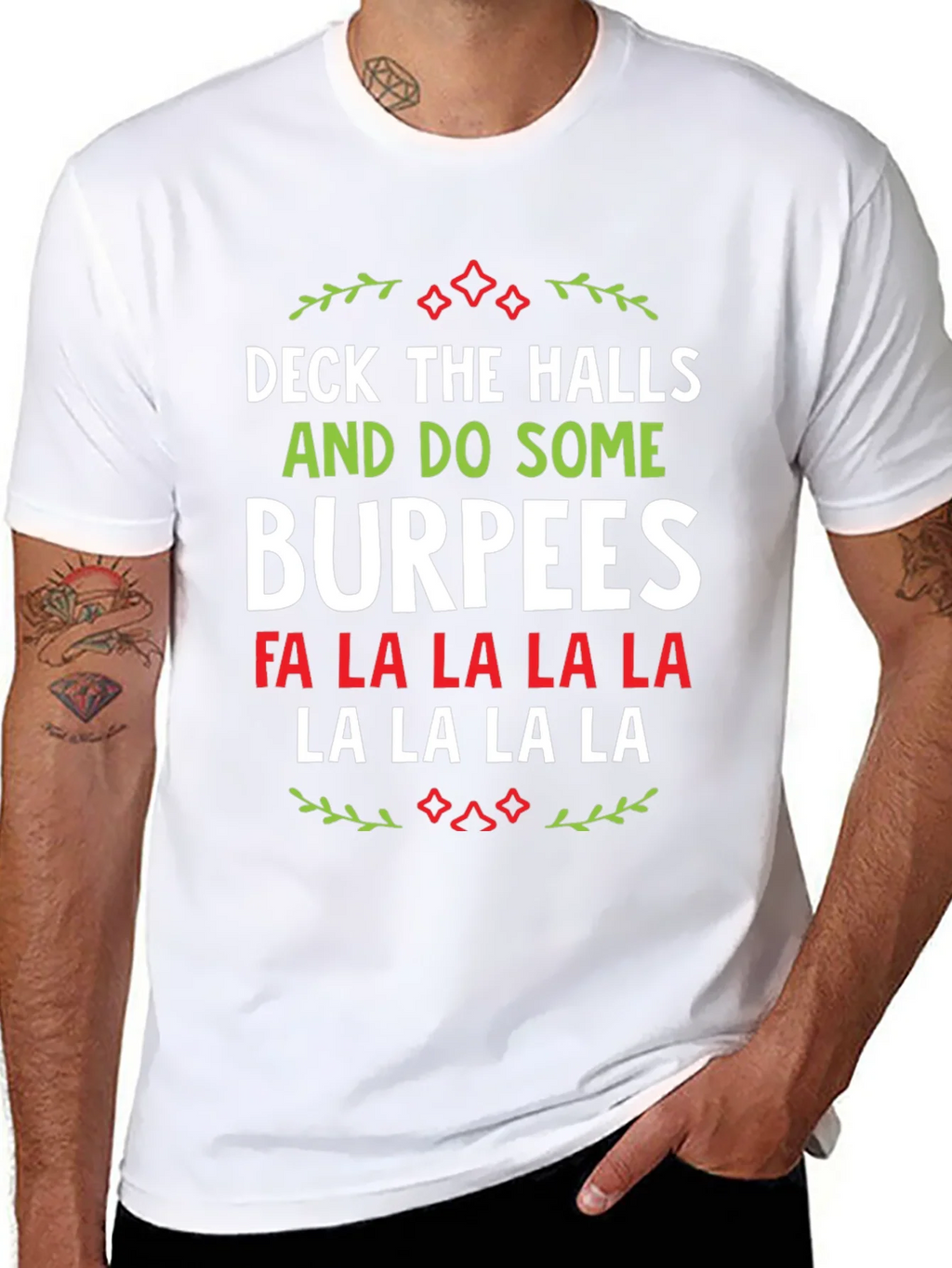 Deck The Halls Burpees Christmas T-Shirt product image 3