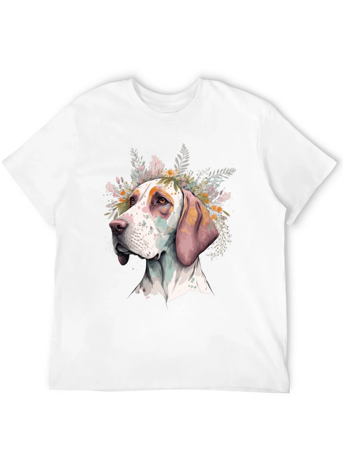 Dog with Flowers Graphic Tee - Unisex Black T-Shirt product image 11