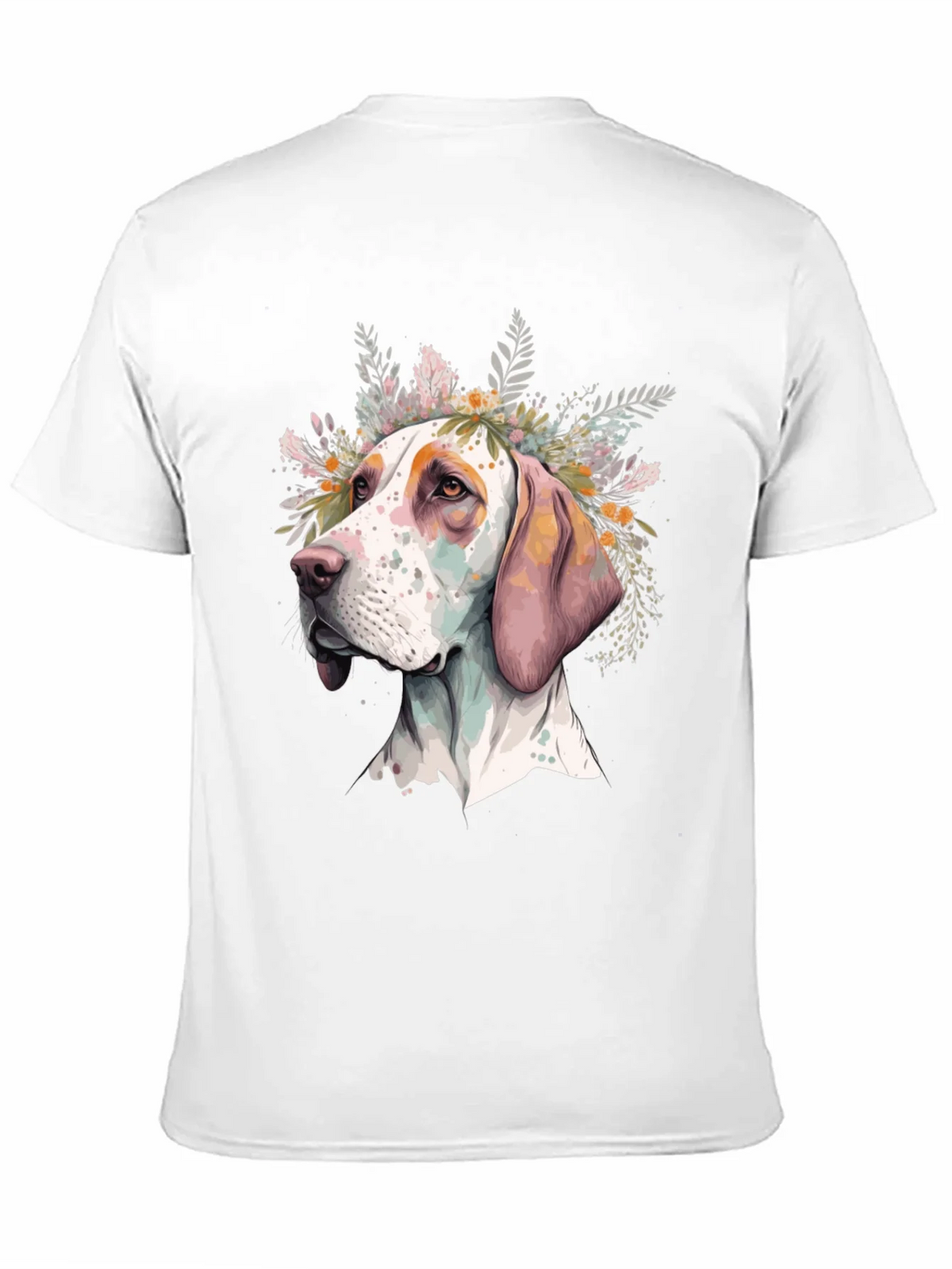 Dog with Flowers Graphic Tee - Unisex Black T-Shirt product image 10