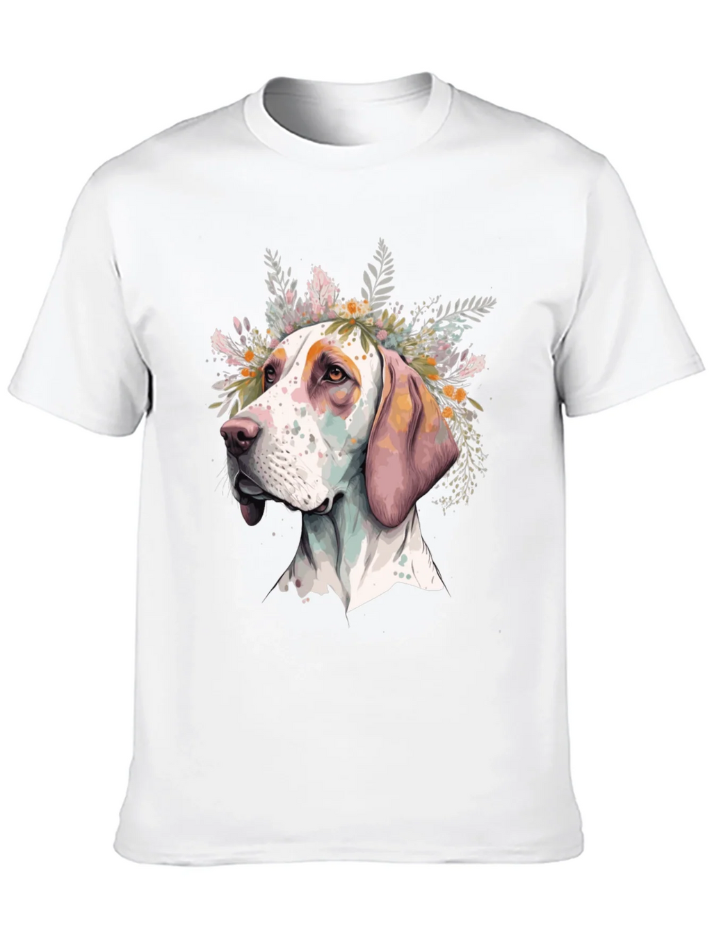 Dog with Flowers Graphic Tee - Unisex Black T-Shirt product image 9