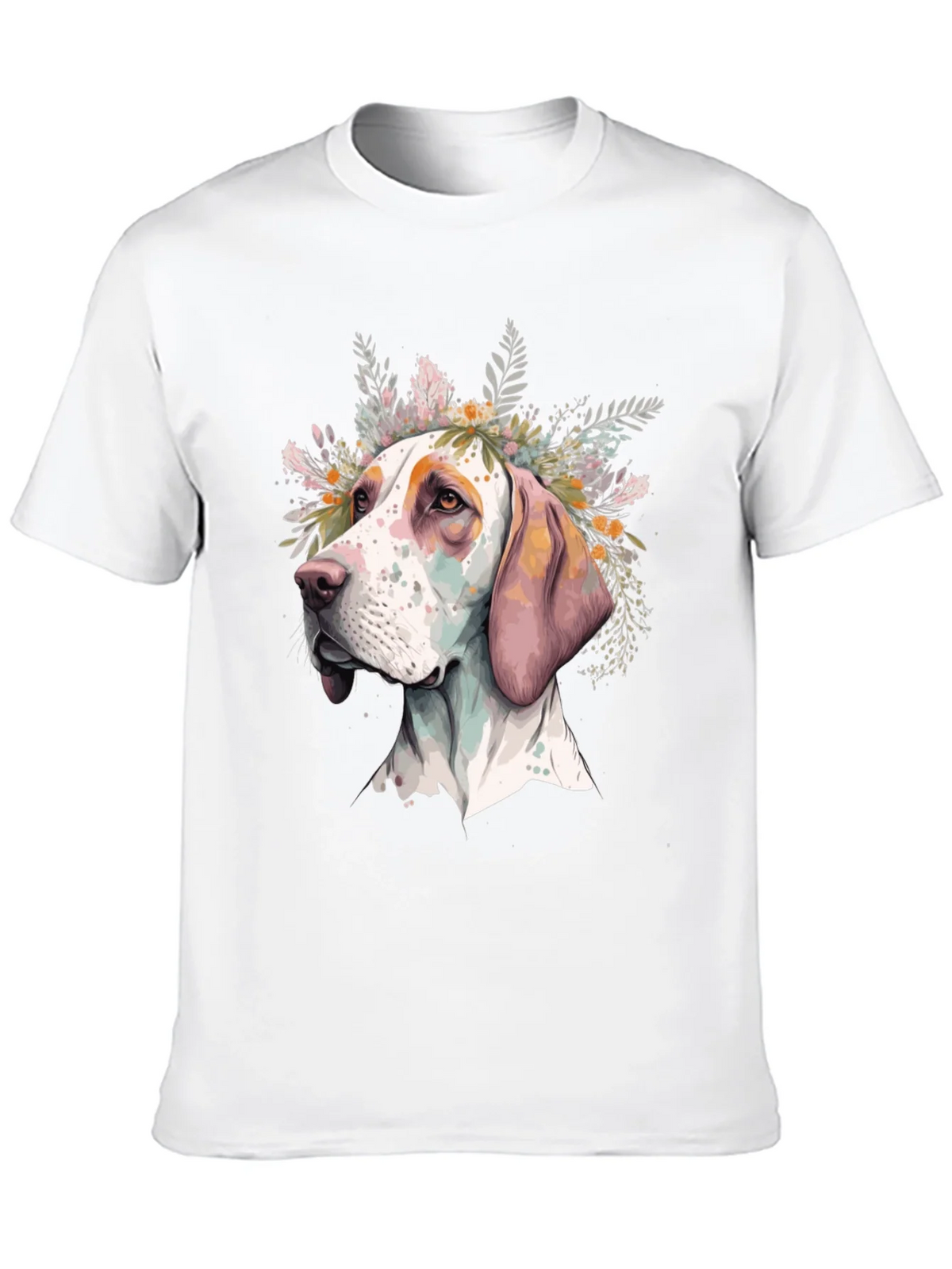 Dog with Flowers Graphic Tee - Unisex Black T-Shirt product image 9