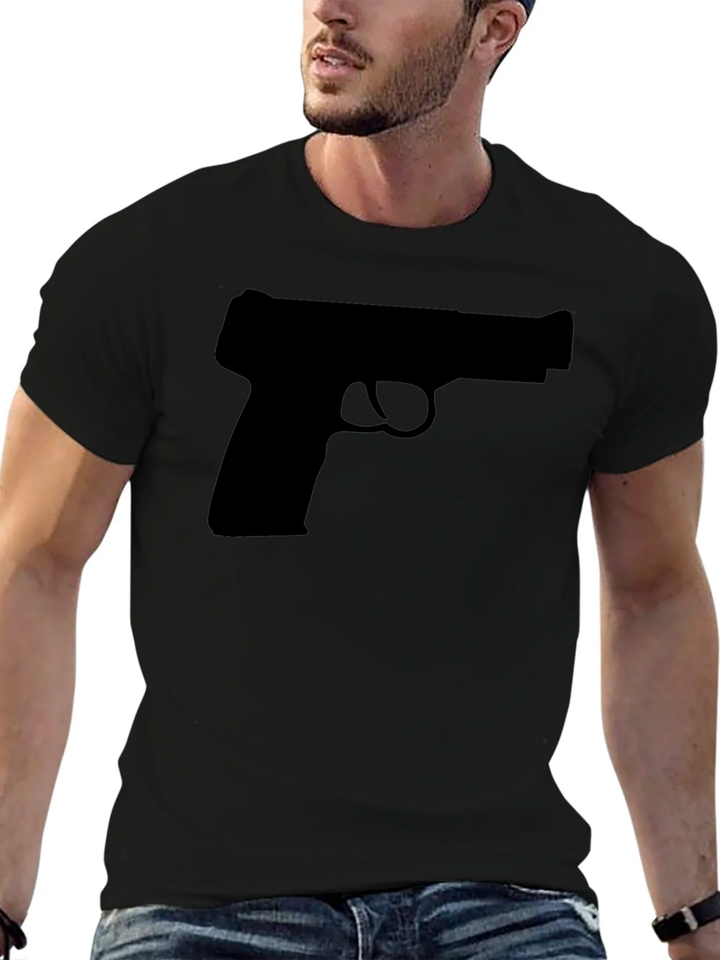 Gun Silhouette T-Shirt - Classic Black Tee product image 6
