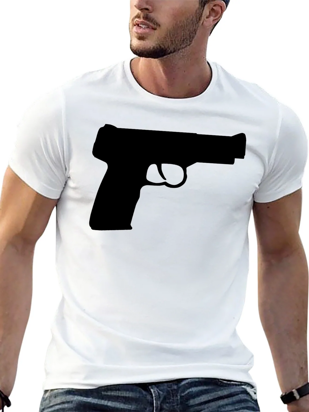Gun Silhouette T-Shirt - Classic Black Tee product image 12