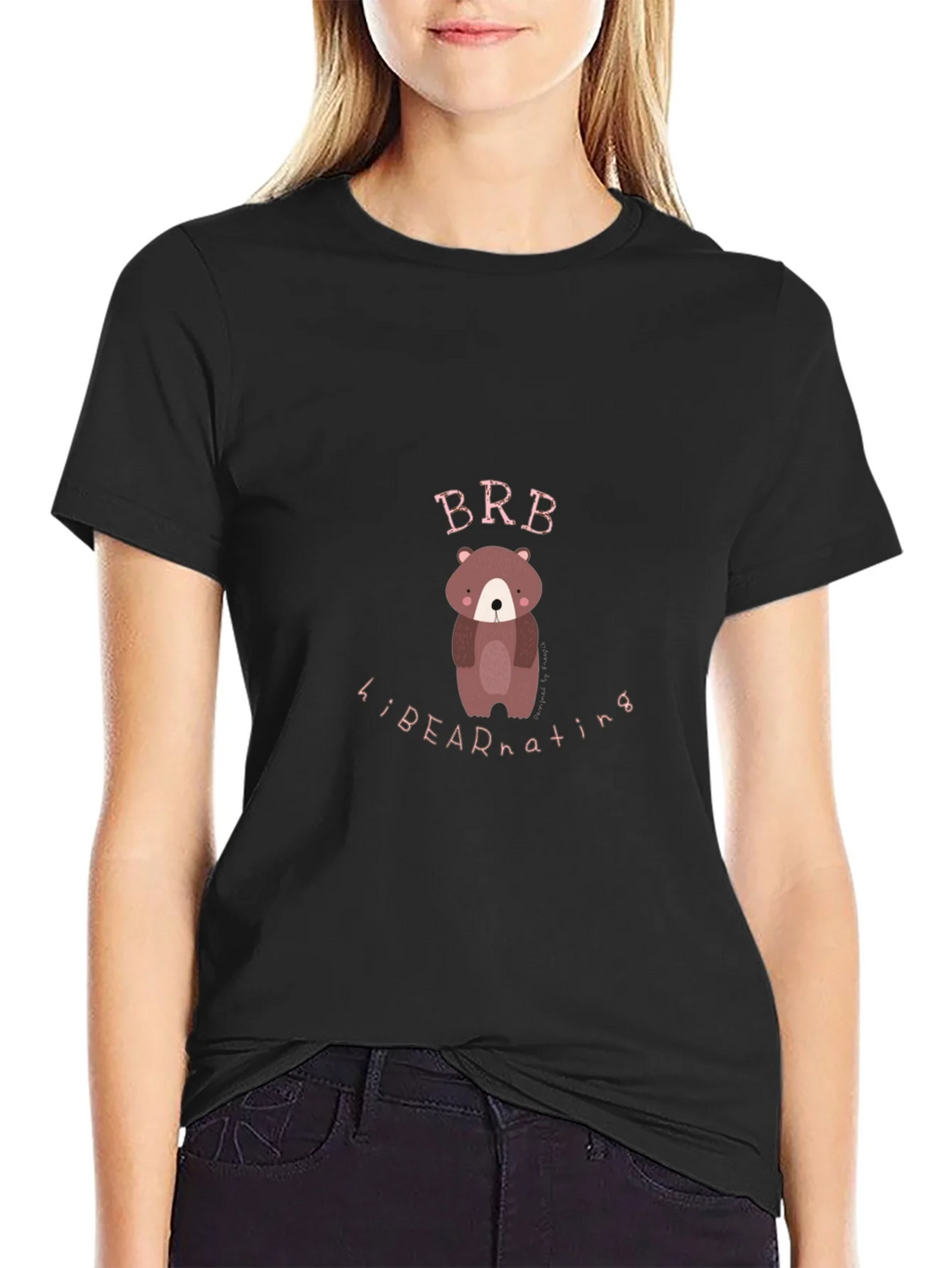 Bear Hibernating Black Graphic Tee product image 2