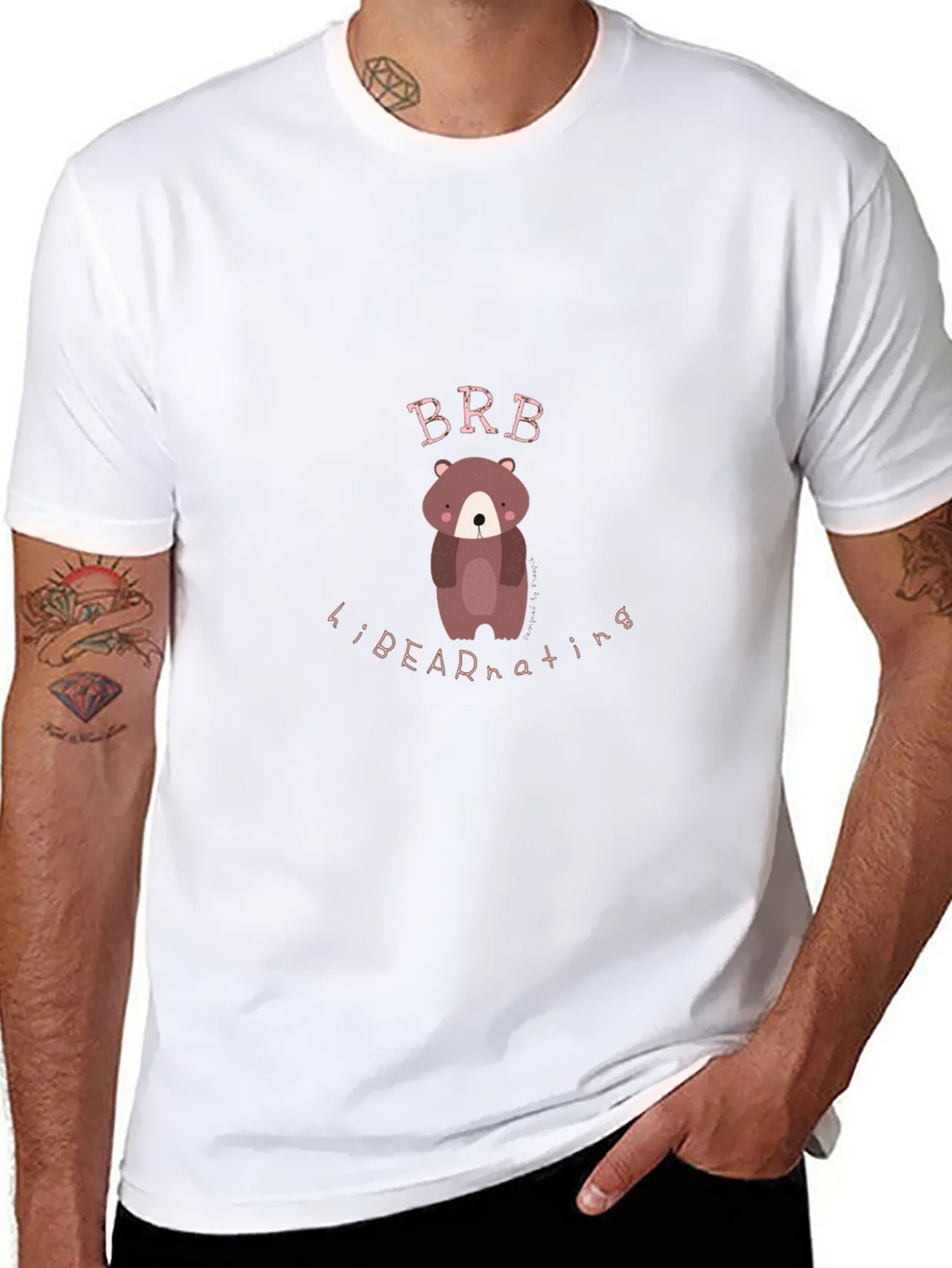 Bear Hibernating Black Graphic Tee product image 7