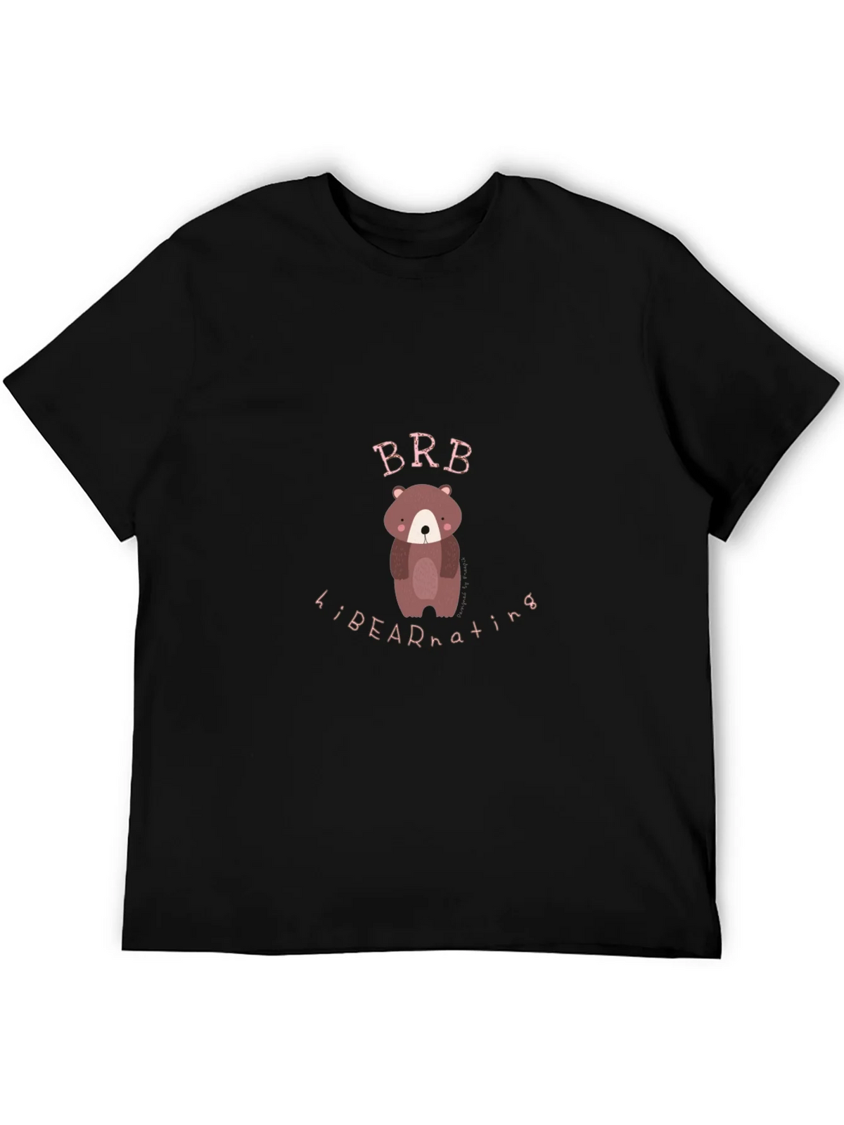 Bear Hibernating Black Graphic Tee product image 5