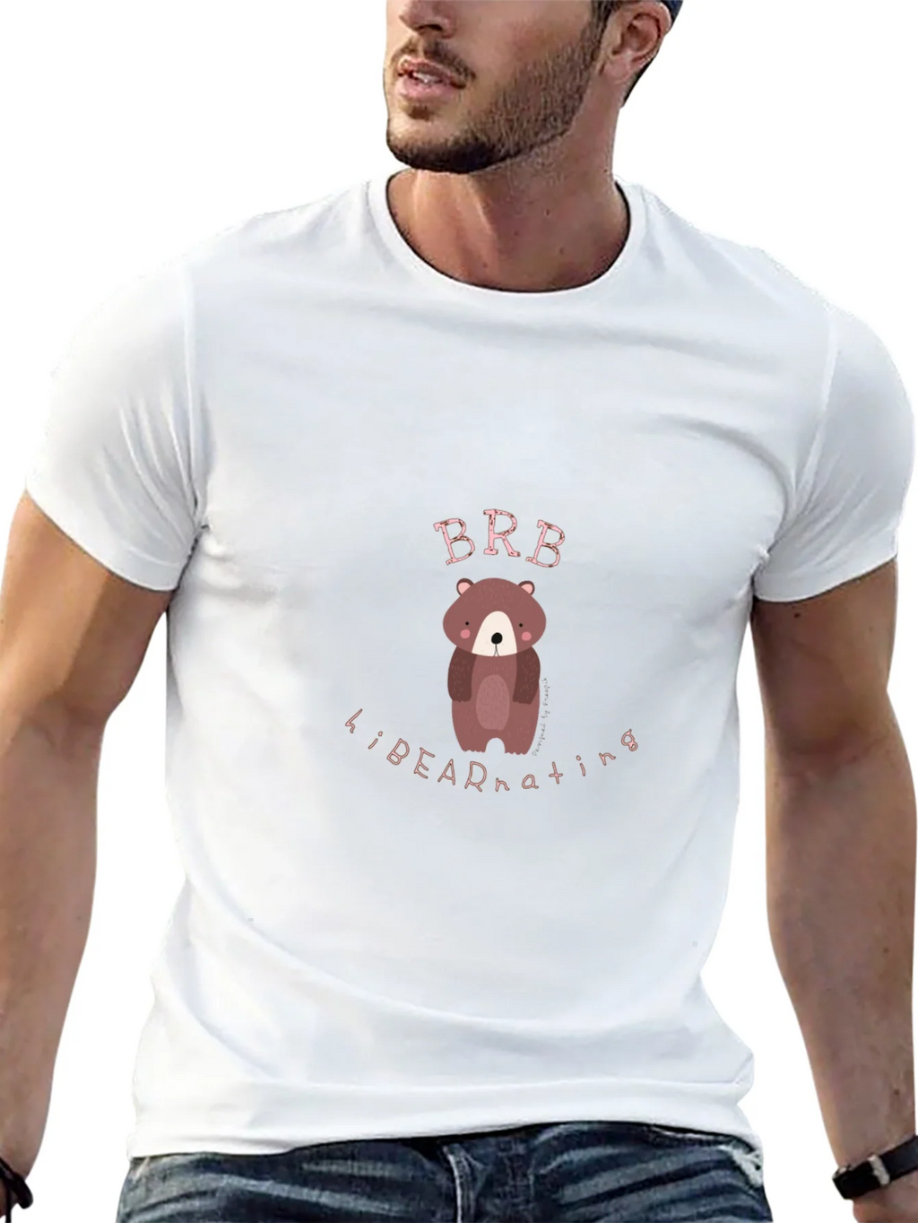 Bear Hibernating Black Graphic Tee product image 12