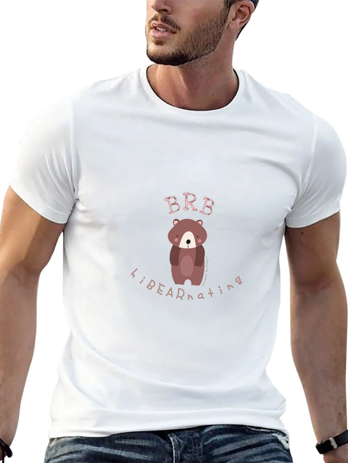 Bear Hibernating Black Graphic Tee product image 12