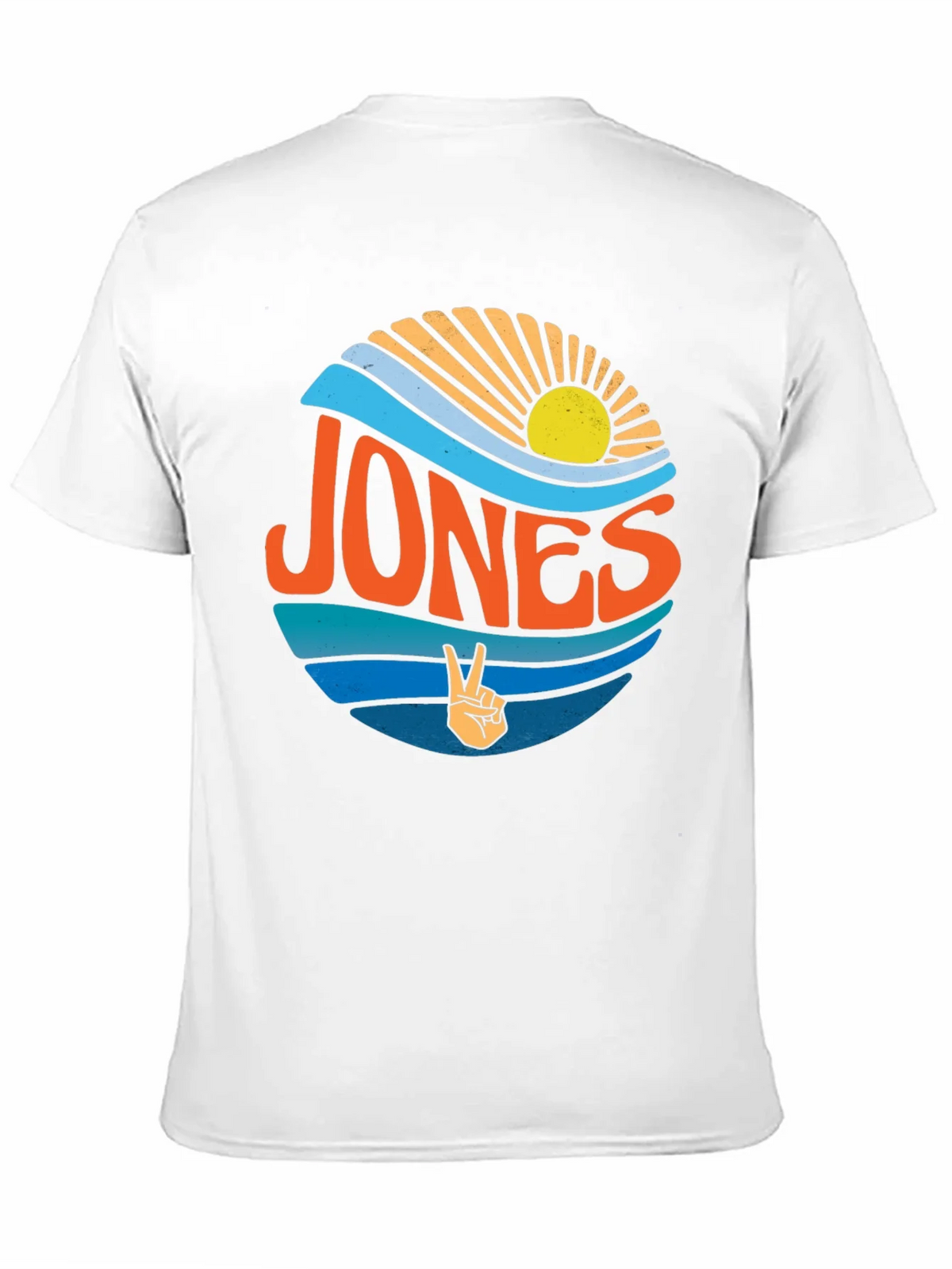Retro JONES T-Shirt Surf Design Peace Sign Black Tee product image 3