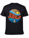 Retro JONES T-Shirt Surf Design Peace Sign Black Tee product image 1