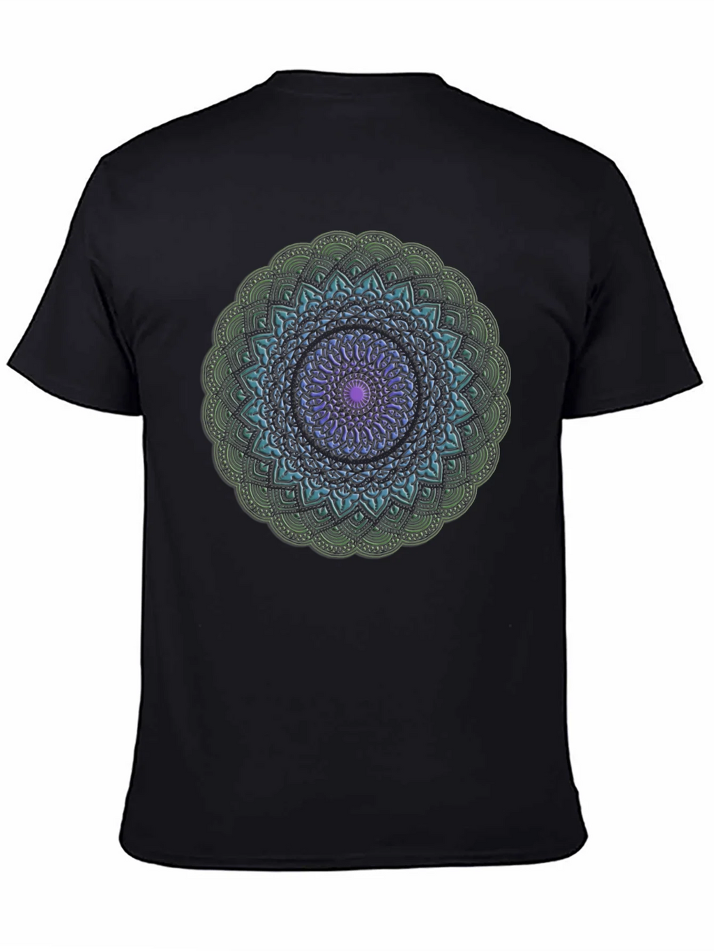 Mandala Design Black T-Shirt product image 4