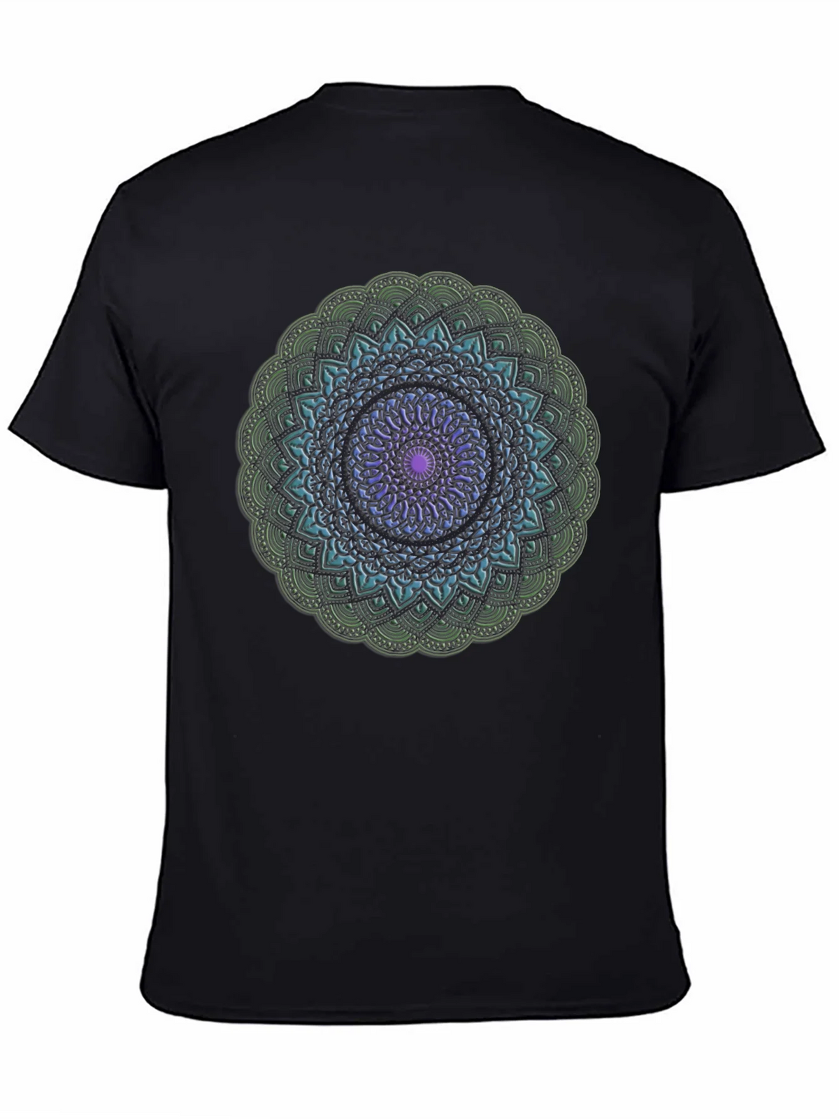 Mandala Design Black T-Shirt product image 4