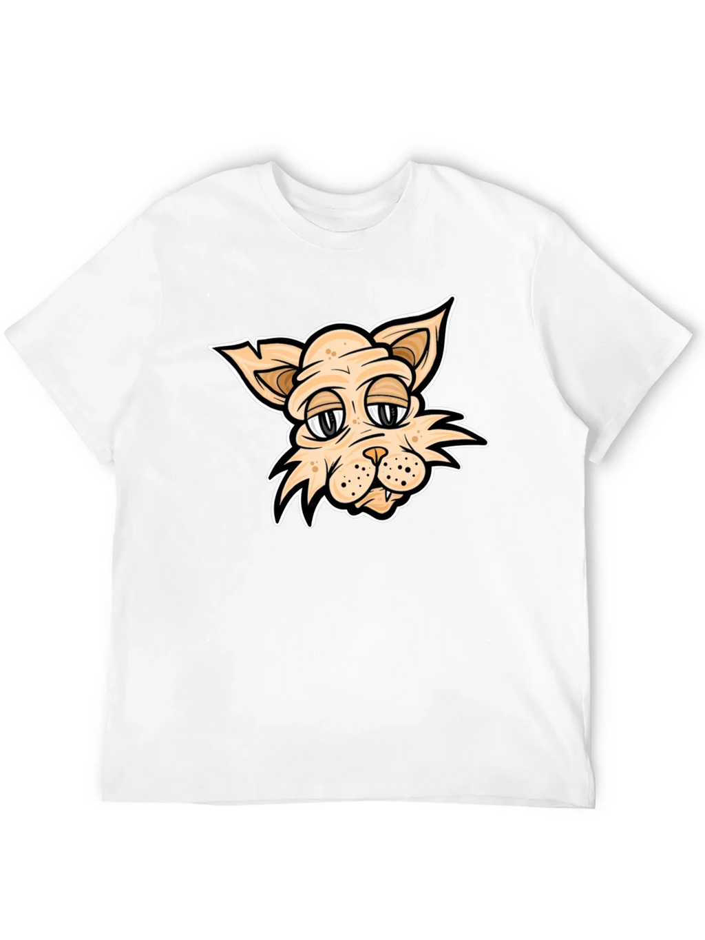 Cartoon Cat T-Shirt - Black Crew Neck product image 8