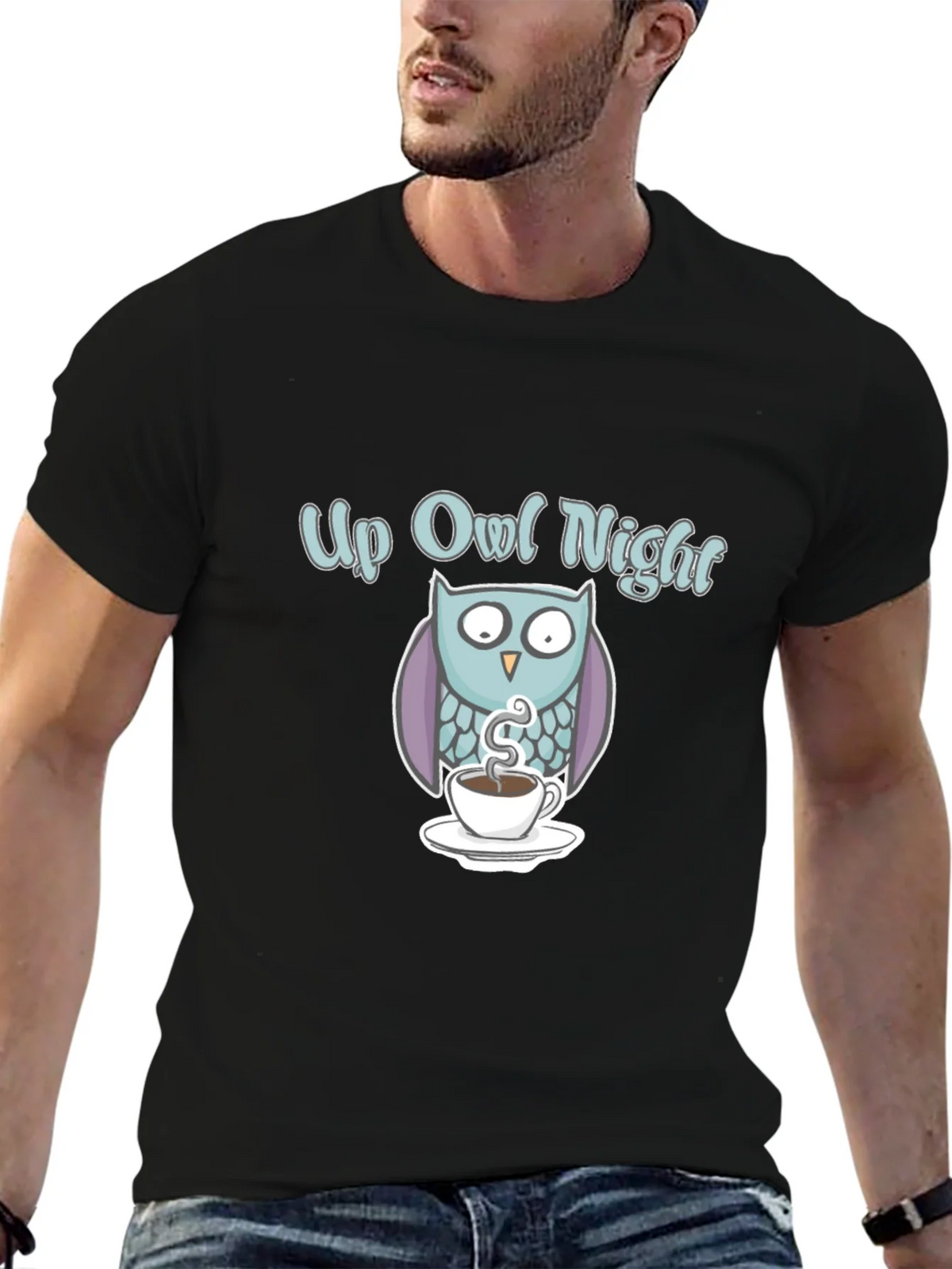Up Owl Night T-Shirt: Fun Graphic Tee for Owls product image 6