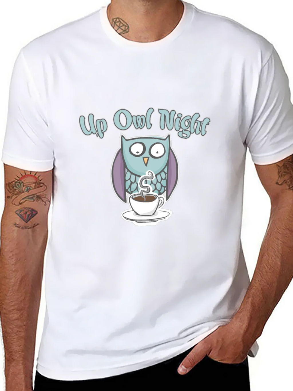 Up Owl Night T-Shirt: Fun Graphic Tee for Owls product image 7