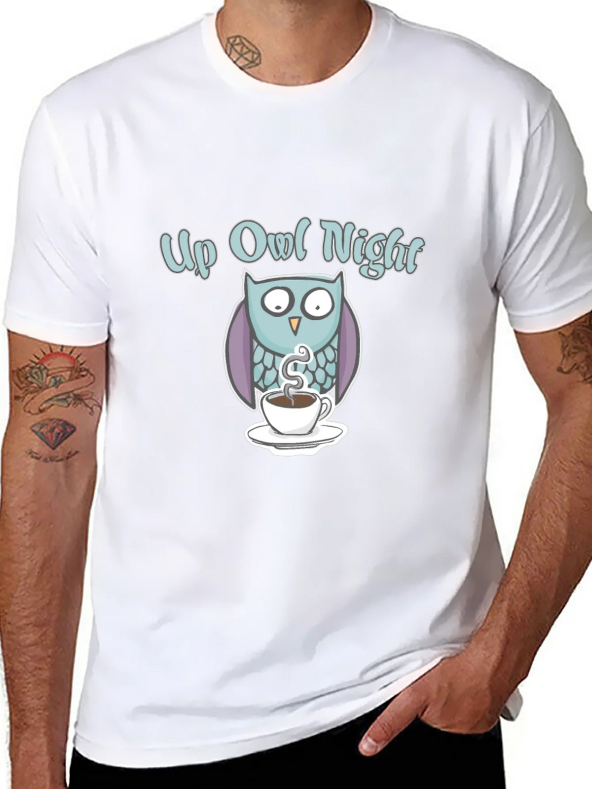 Up Owl Night T-Shirt: Fun Graphic Tee for Owls product image 7