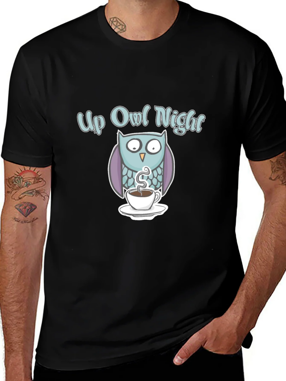 Up Owl Night T-Shirt: Fun Graphic Tee for Owls product image 1