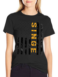 Single American Flag T-Shirt - Black product image 1