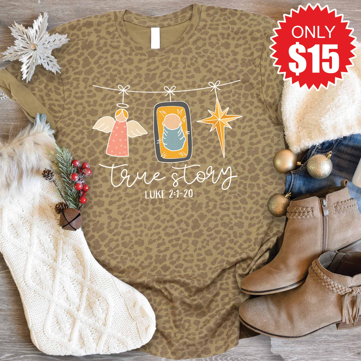True Story Clothesline Tee - Brown Leopard - 15 product image 1