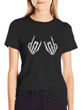 Skeleton Hands Graphic Tee - Black Crew Neck T-Shirt product image 1