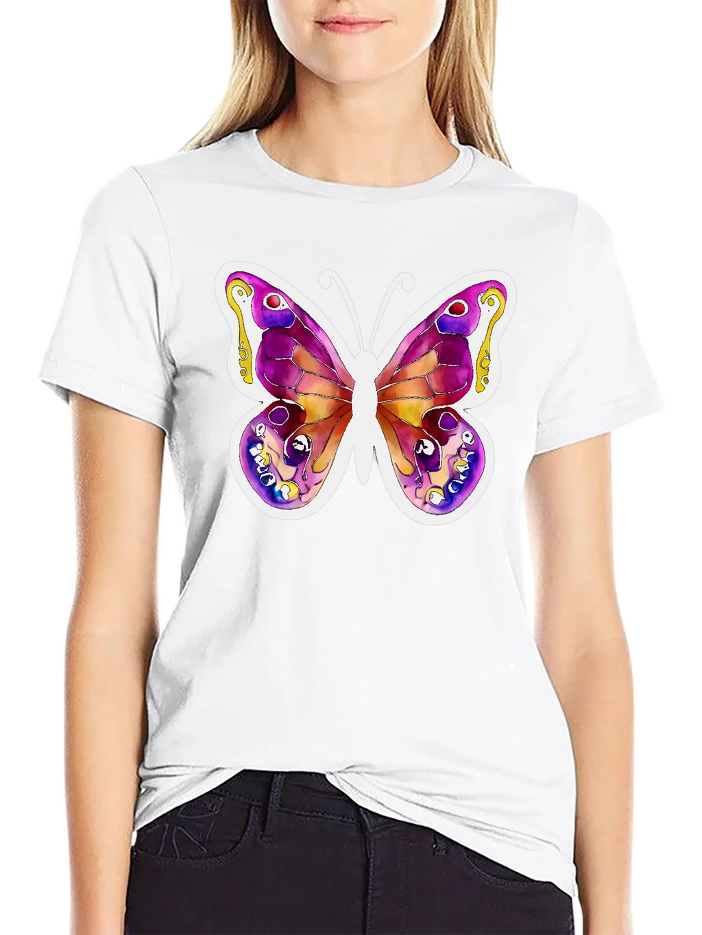 Butterfly Watercolor Art T-Shirt product image 4