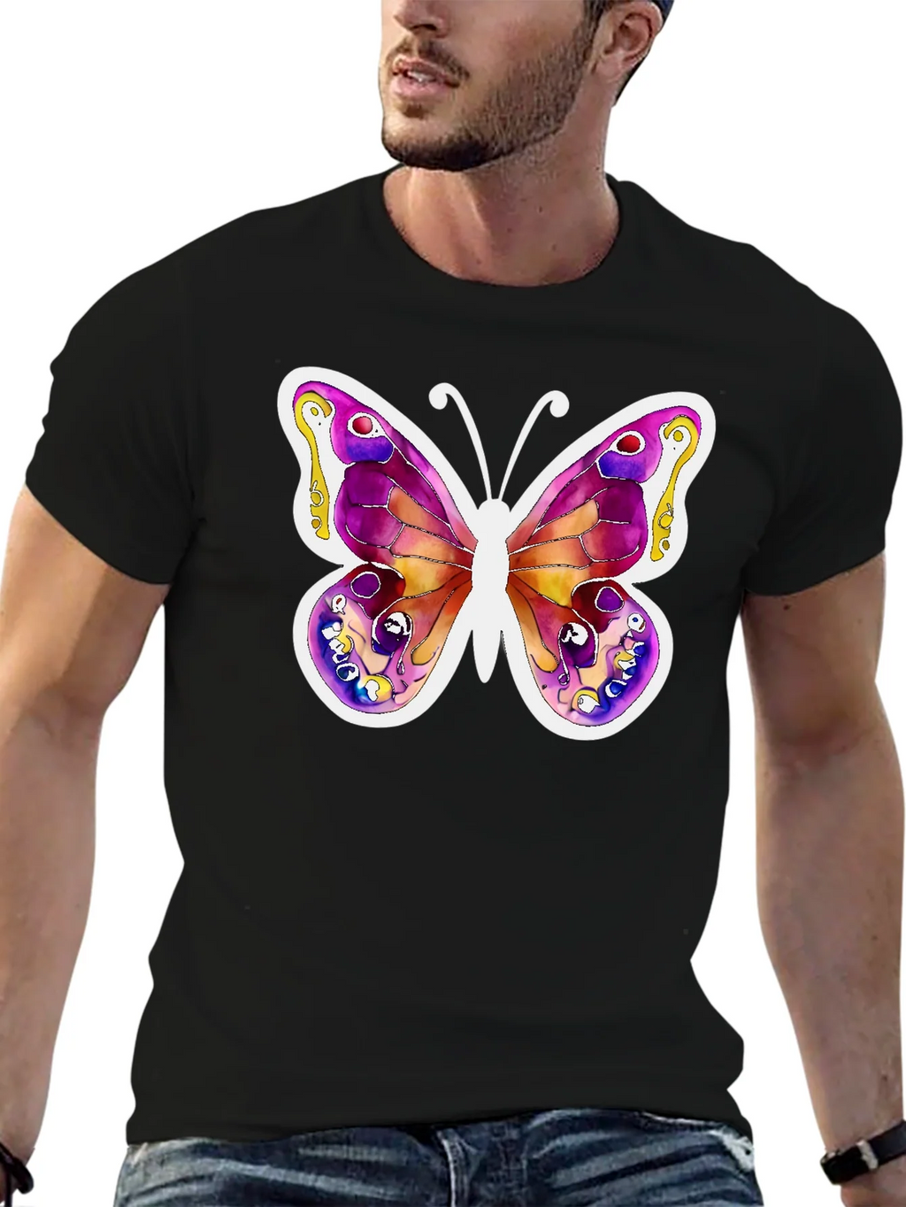 Butterfly Watercolor Art T-Shirt product image 3
