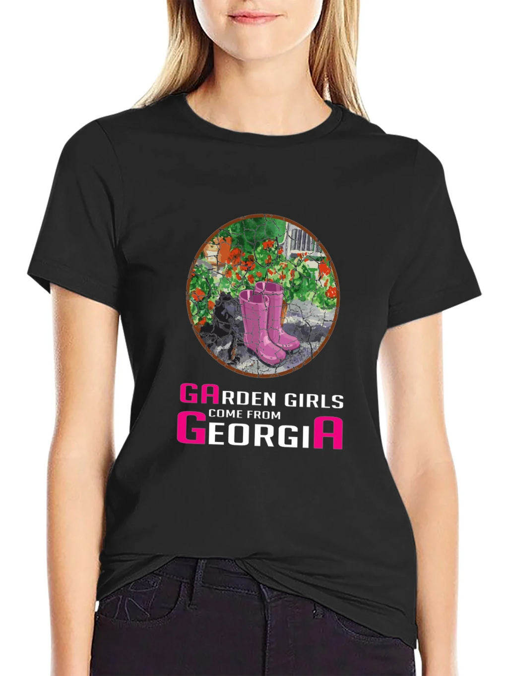 Garden Girls From Georgia T-Shirt - Pink Boots Design product image 2