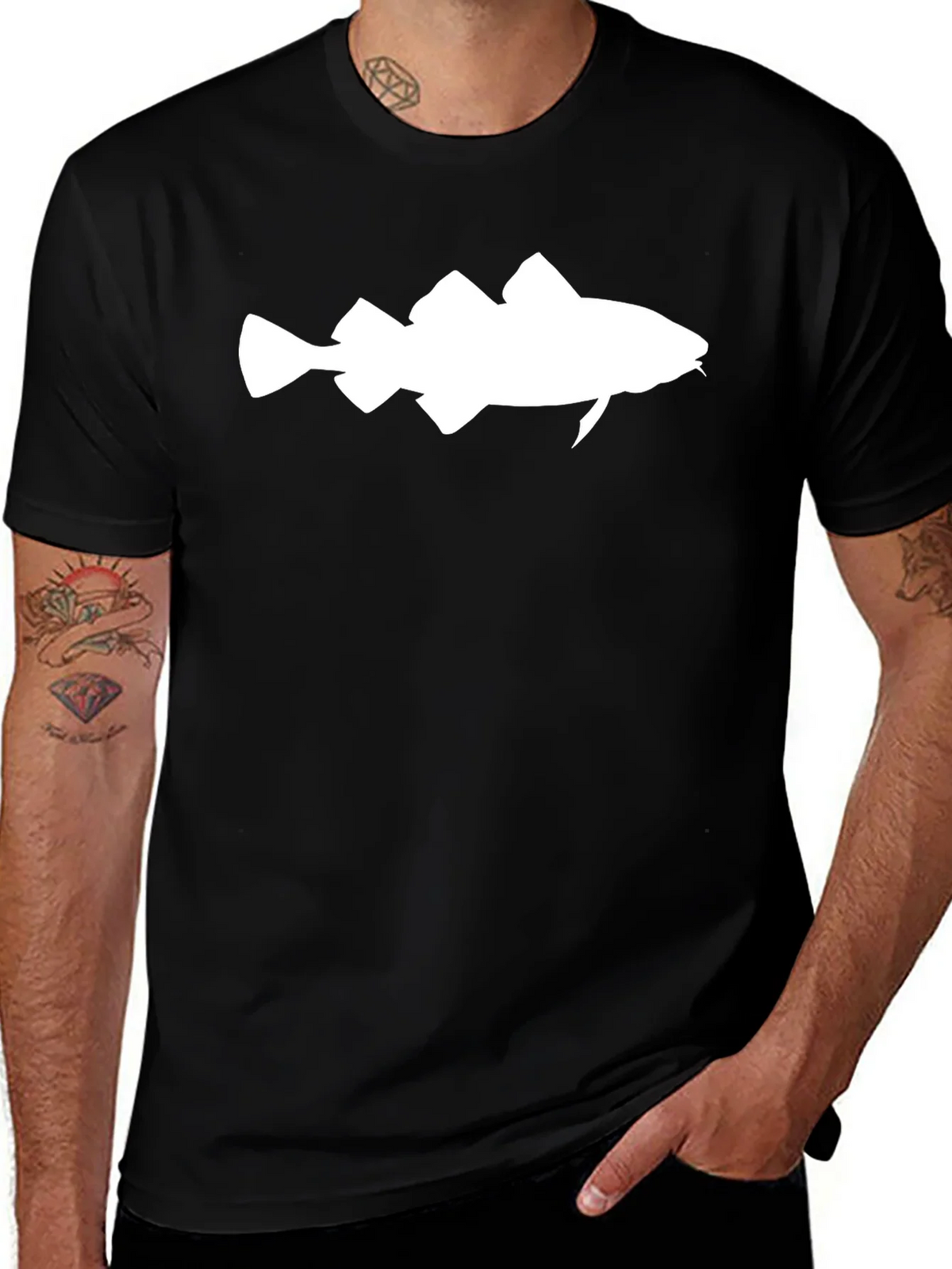 Mens Black Fish Graphic Tee product image 1