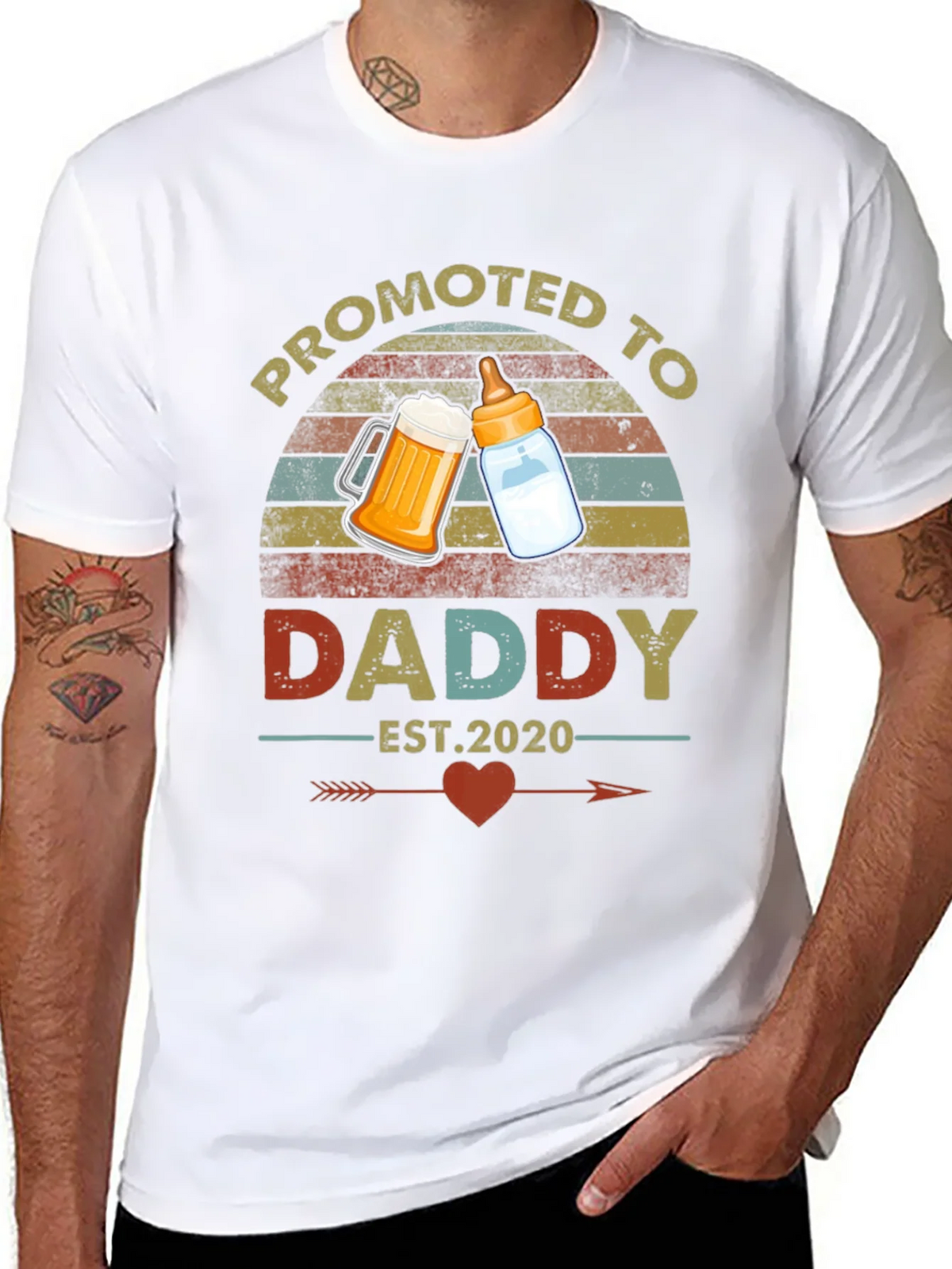 Promoted to Daddy Est. 2020 T-Shirt product image 7