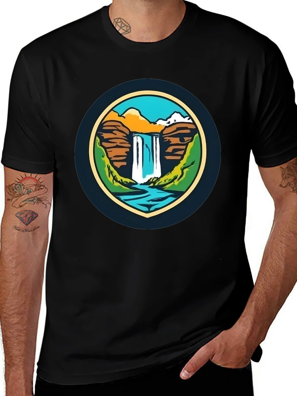 Nature Falls Graphic Tee - Soft Black T-Shirt product image 1