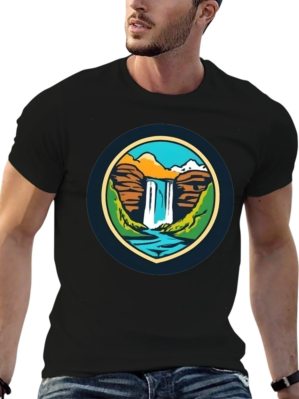 Nature Falls Graphic Tee - Soft Black T-Shirt product image 6