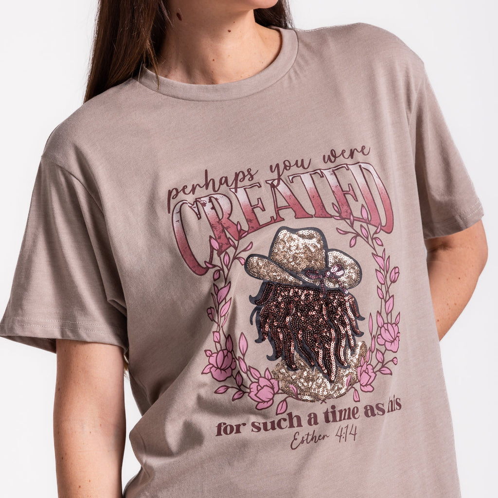 Embellished Perhaps you were Created Sequin Tee product image 3